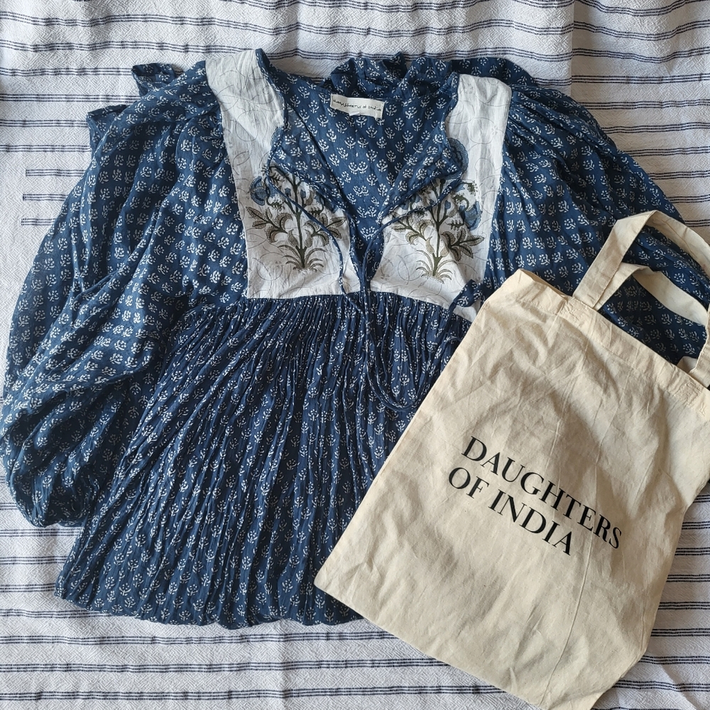 Daughters of India Kyra Dress - Blue Carnation